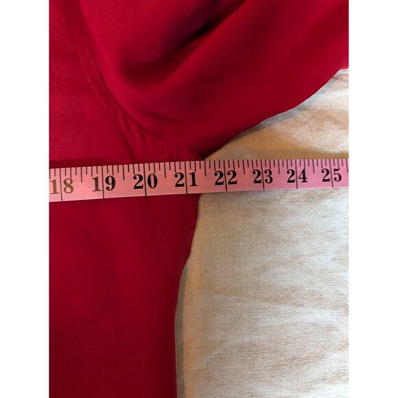 ABERCROMBIE & FITCH Women's Red Silk Blouse Medium Country Clothes Vintage - Picture 6 of 7